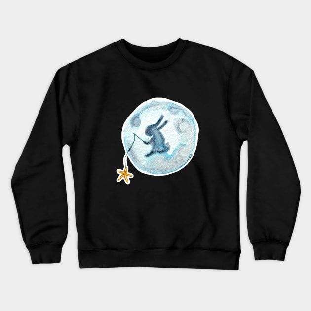 Wish Upon a Bunny Moon Crewneck Sweatshirt by Lady Lucas